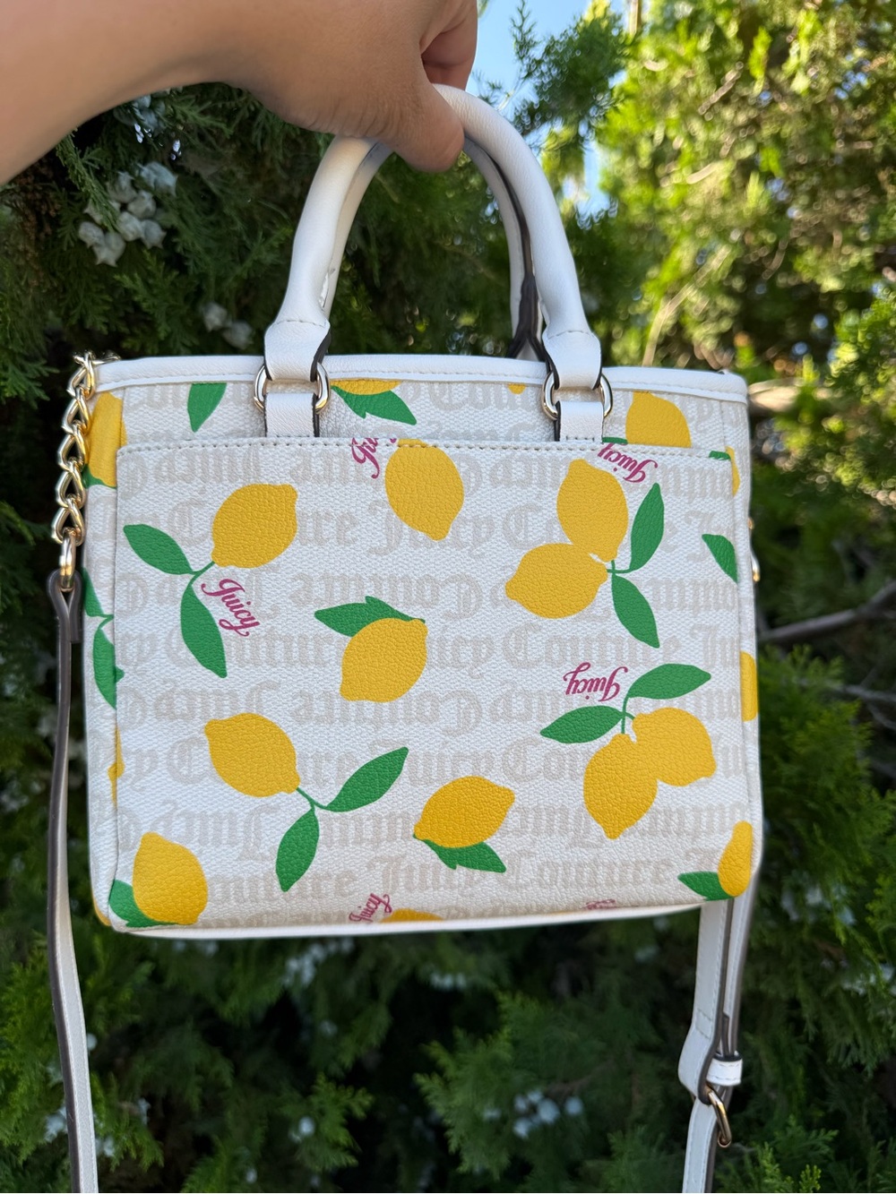 Juicy Couture Lemon Mini Tote Bag with Crossbody Strap, New with Tags - Picture 3 of 6